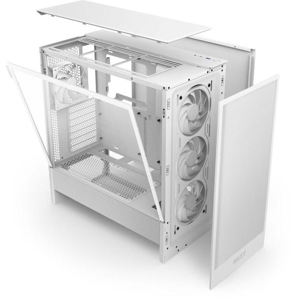 Кутия NZXT H5 Flow RGB 2024 White, Mid-Tower
