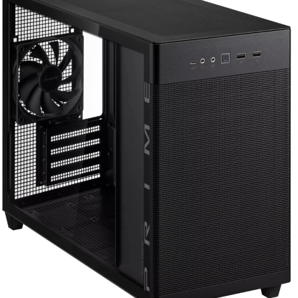 Кутия ASUS PRIME AP201 Tempered Glass, Micro ATX - Black