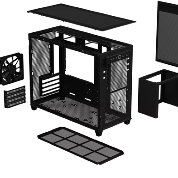 Кутия ASUS PRIME AP201 Tempered Glass, Micro ATX - Black