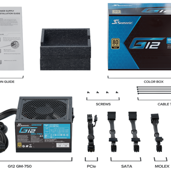 Захранващ блок Seasonic G12 GM-750, 750W, 80+ GOLD