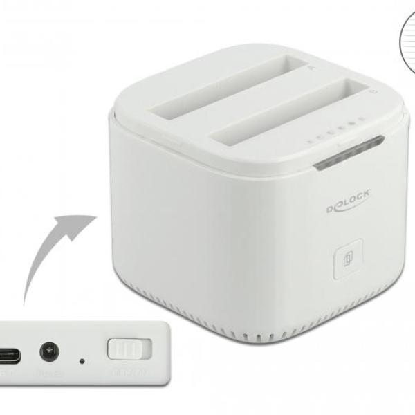 Станция Delock USB-C, За 2 x 2.5″ SATA HDD / SSD, Клониране