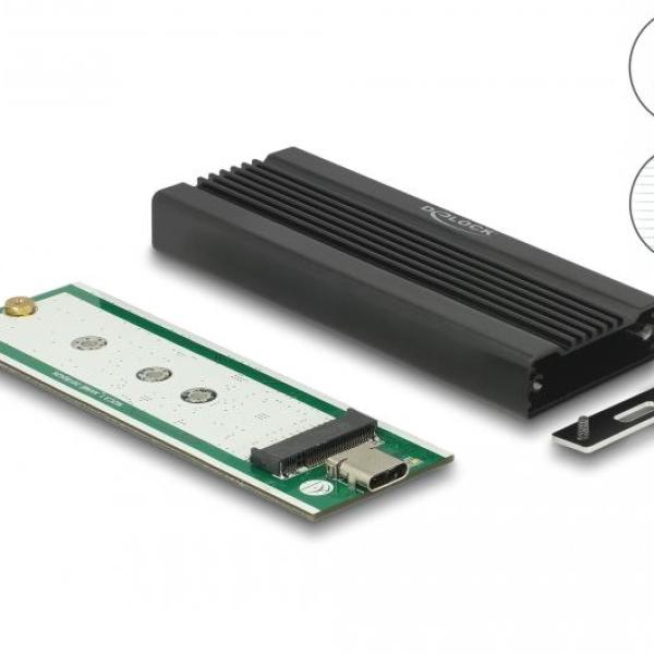 Външно чекмедже Delock, За M.2 NVMe PCIe SSD, USB-C 3.2 Gen 2, 10 Gbps