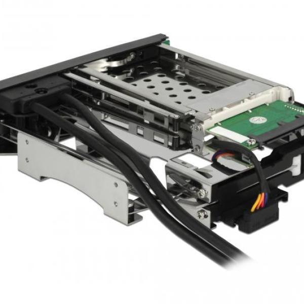 Вътрешно чекмедже Delock 5.25″, За 1 x 2.5″ + 1 x 3.5″ SATA HDD + 2 x USB 3.0 ports