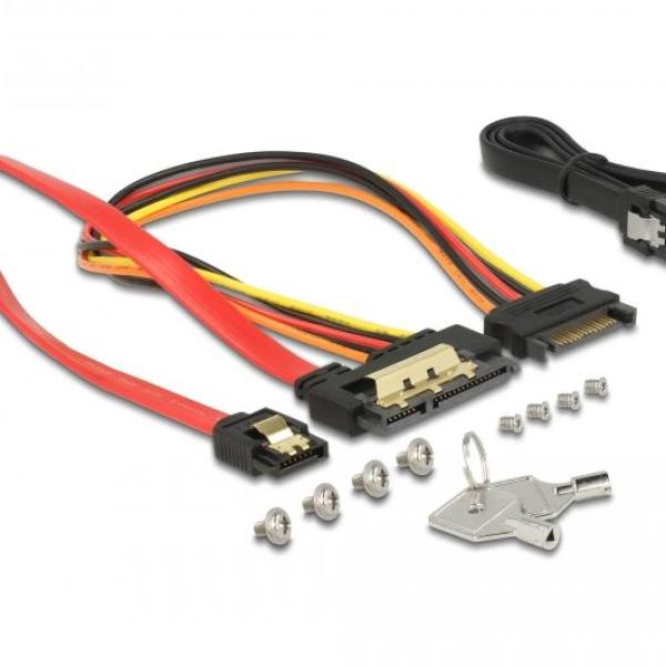 Преносимо чекмедже Delock 3.5″, За 1 x 2.5″ SATA / SAS HDD / SSD, Защита от вибрации