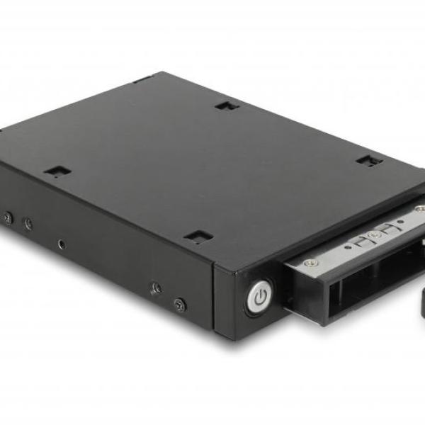 Чекмедже Delock 3.5″, За 1 x 2.5″ U.2 NVMe SSD или SATA / SAS HDD / SSD, Черен
