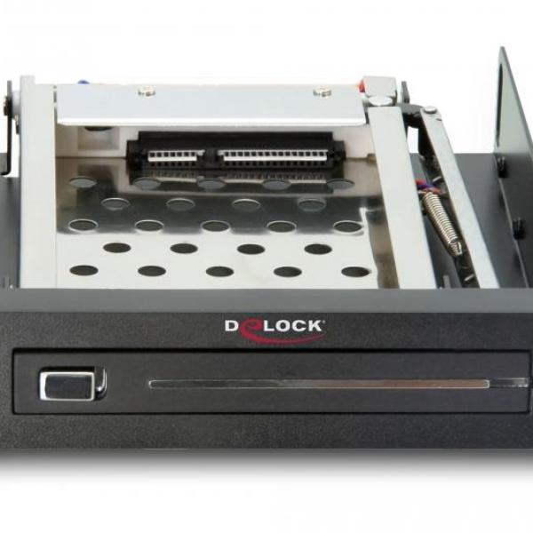 Чекмедже Delock 3.5″, За 1 x 2.5″ SATA HDD / SSD, Черен
