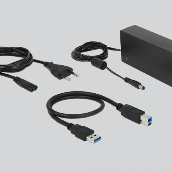 Външна докинг станция Delock, За 4 x HDD/SSD, USB, Функция за клониране, 5 Gbps