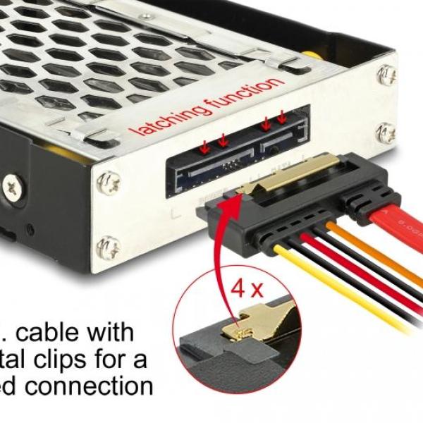 Преносимо чекмедже Delock 3.5″, За 1 x 2.5″ SATA / SAS HDD / SSD, Защита от вибрации