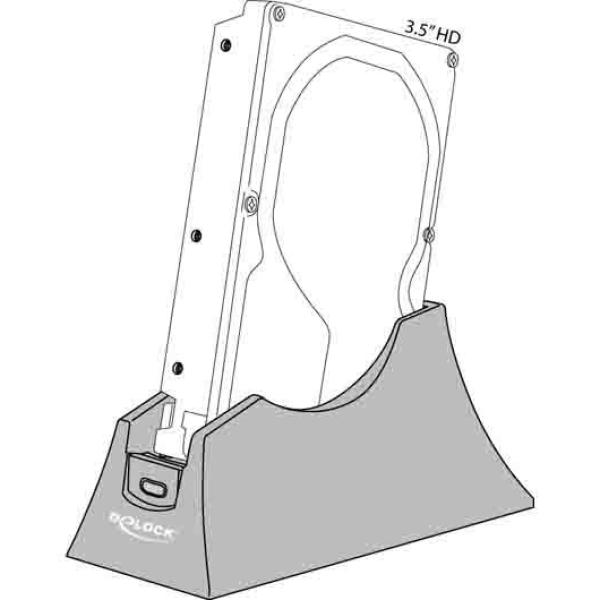 Външна докинг станция Delock, За 2.5″ / 3.5″ SATA HDD / SSD, Backup функция