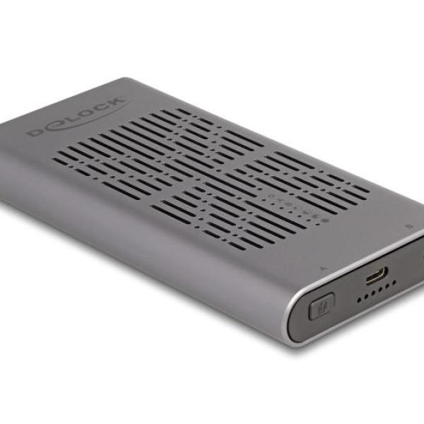 Външно чекмедже Delock 42027, За 2 x M.2 NVMe PCIe SSD, USB 20 Gbps, Клониране