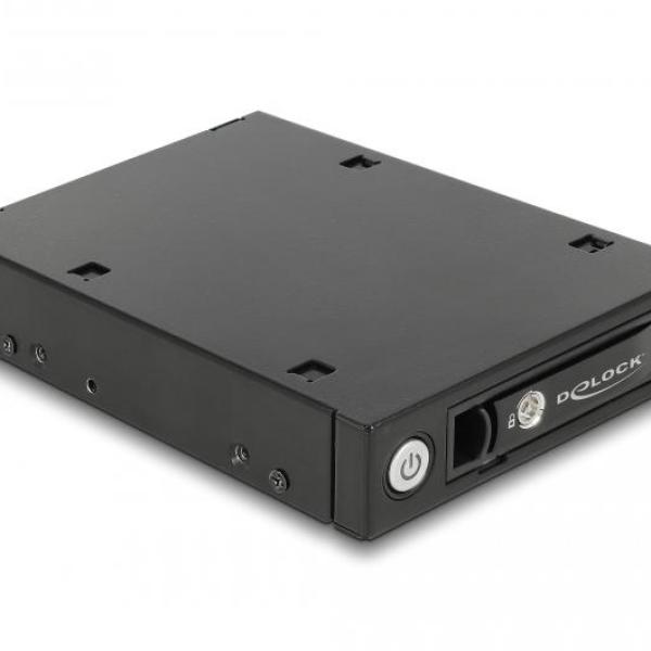 Чекмедже Delock 3.5″, За 1 x 2.5″ U.2 NVMe SSD или SATA / SAS HDD / SSD, Черен