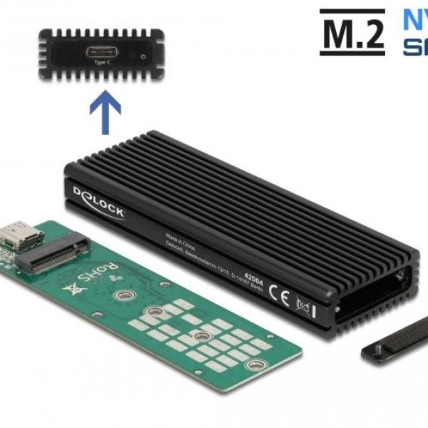 Външно чекмедже Delock за M.2 NVMe PCIe или SATA SSD, USB-C 3.2 Gen 2
