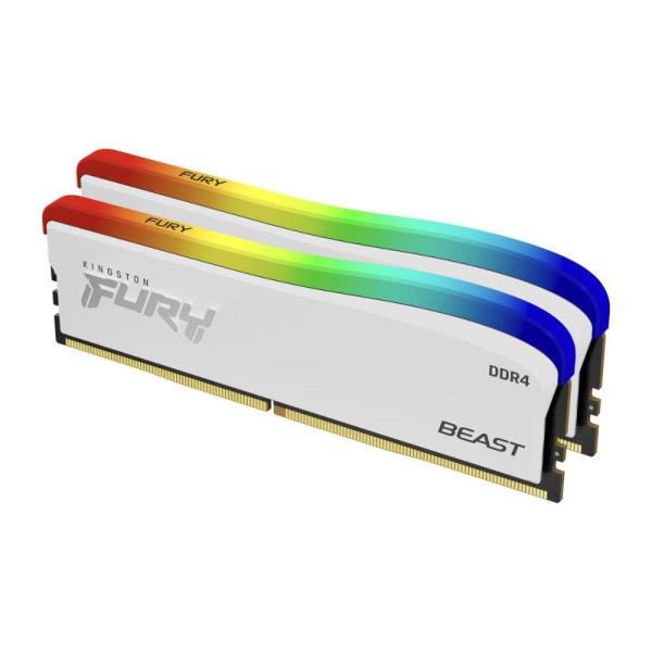 Памет Kingston FURY Beast White RGB 16GB(2x8GB) DDR4 3200MHz KF432C16BWAK2/16