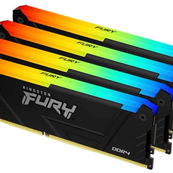 Памет Kingston FURY Beast Black RGB 64GB(4x16GB) DDR4 3200MHz CL16