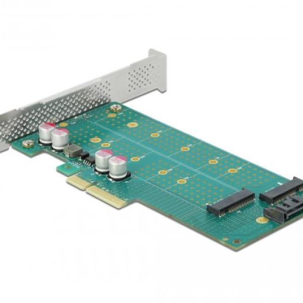 Карта PCI Express x4 Delock към 1x M.2 Key B + 1x  M.2 NVMe M.2 Key M, Low Profile