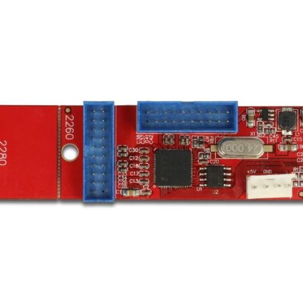 Адаптер Delock, M.2 Key B+M мъжко към 2 x USB 5 Gbps Pin Header