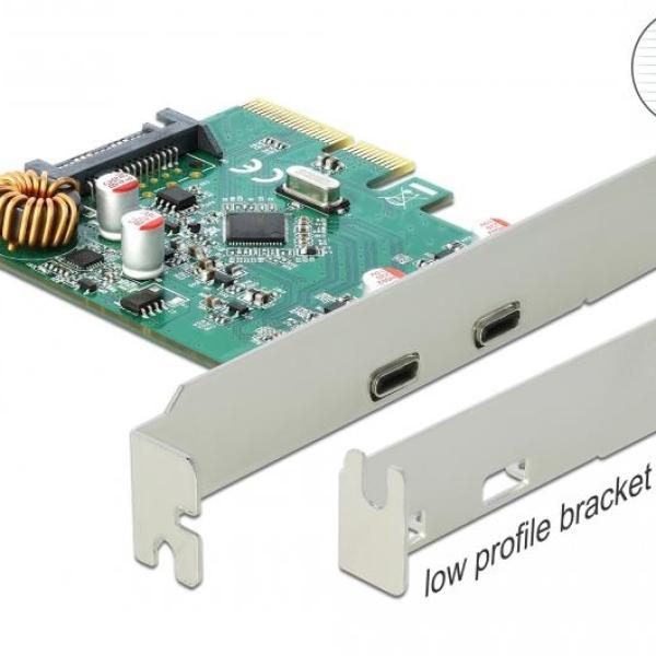 Карта Delock, PCI Express x4 към USB-C (USB 3.1 Gen 2) женско, 10 Gbps