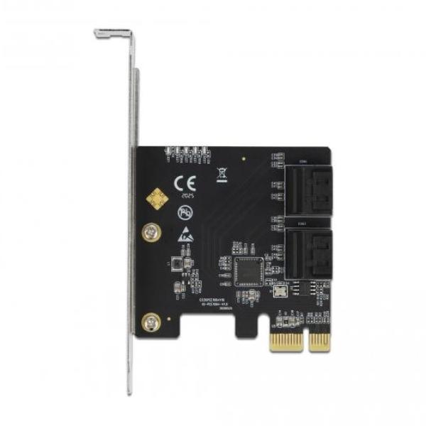 Карта Delock, PCI Express x1 към  4 port SATA, Low Profile