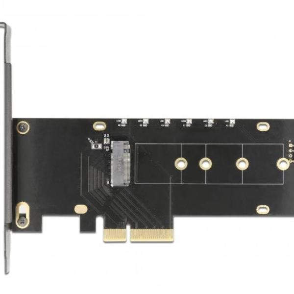 Карта за разширение на слотове Delock, PCI Express x4 към 1 x internal NVMe M.2 Key M, RGB LED, Low Profile