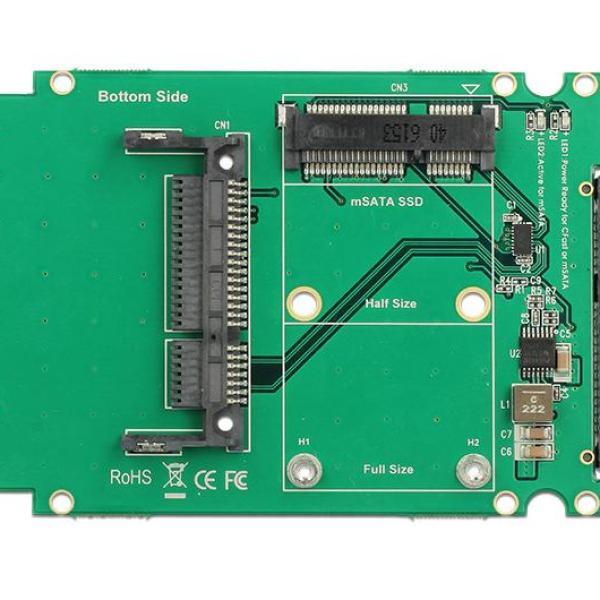 Конвертор DeLock, SATA 22 pin - 1 x mSATA / 1 x CFast, 2.5"