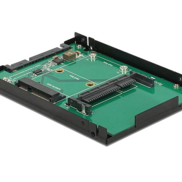 Конвертор DeLock, SATA 22 pin - 1 x mSATA / 1 x CFast, 2.5"