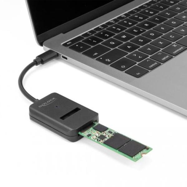Конвертор Delock, USB-C - M.2 NVMe PCIe / SATA SSD, 10 Gbps