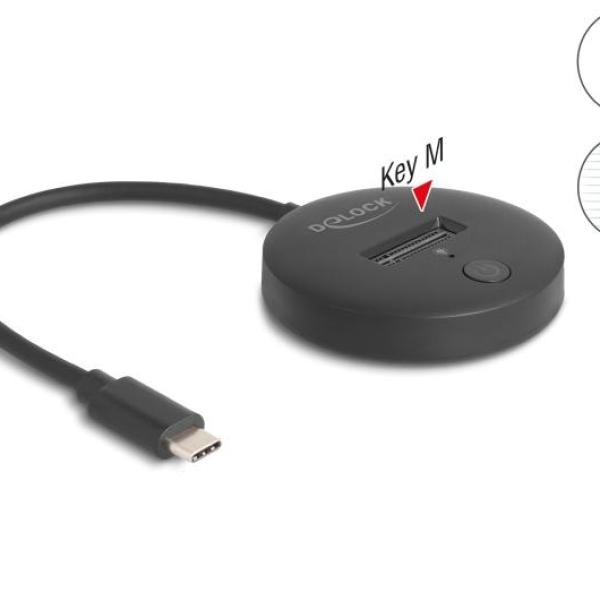 Докинг станция Delock, USB-C - M.2 NVMe / SATA SSD, 10 Gbps