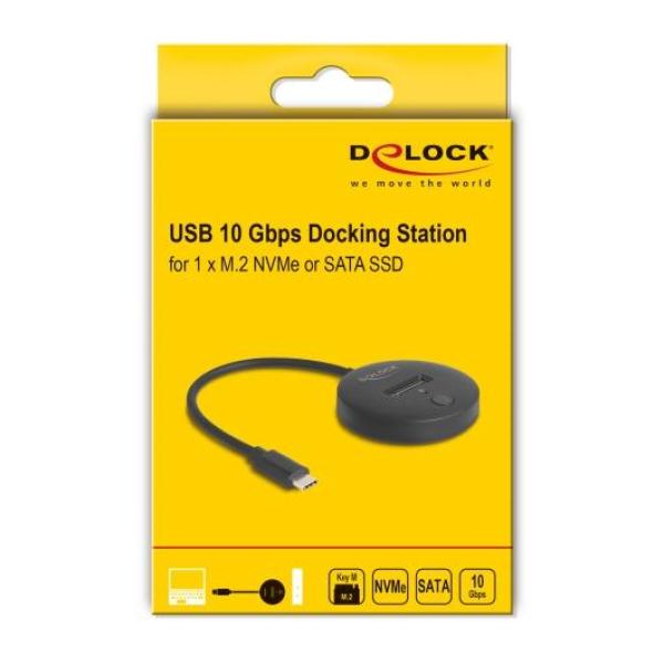 Докинг станция Delock, USB-C - M.2 NVMe / SATA SSD, 10 Gbps