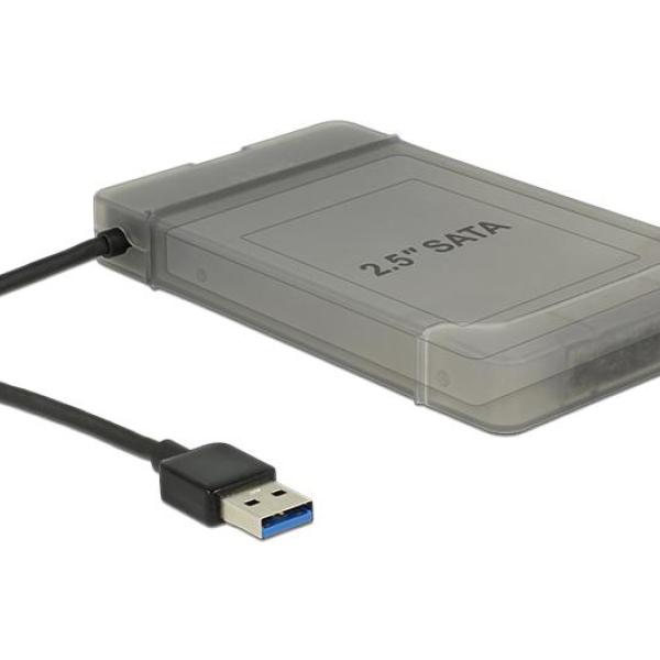 Конвертор Delock, USB 3.0 Type-A мъжко - SATA 6 Gb/s 22 pin, 2.5″ защитен калъф