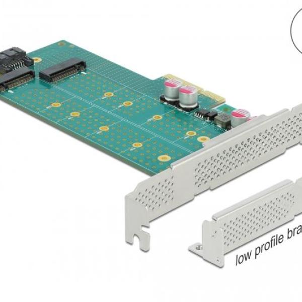 Карта PCI Express x4 Delock към 1x M.2 Key B + 1x  M.2 NVMe M.2 Key M, Low Profile