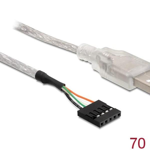 Кабел DeLock USB 2.0-A - pin header, 70 cm