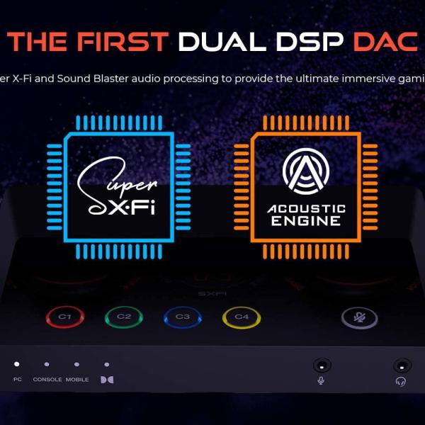Външна звукова карта Creative Sound Blaster GC7, USB-C, Super X-FI, PC, Mac, PS 4/5, Xbox, Nintendo Switch