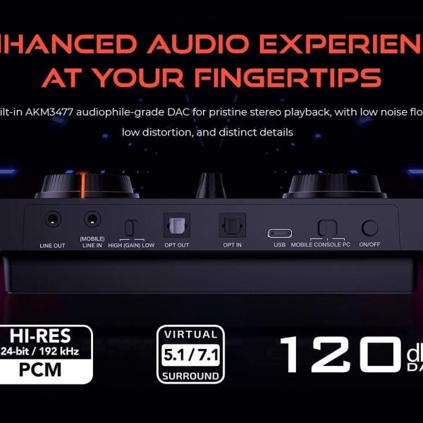 Външна звукова карта Creative Sound Blaster GC7, USB-C, Super X-FI, PC, Mac, PS 4/5, Xbox, Nintendo Switch