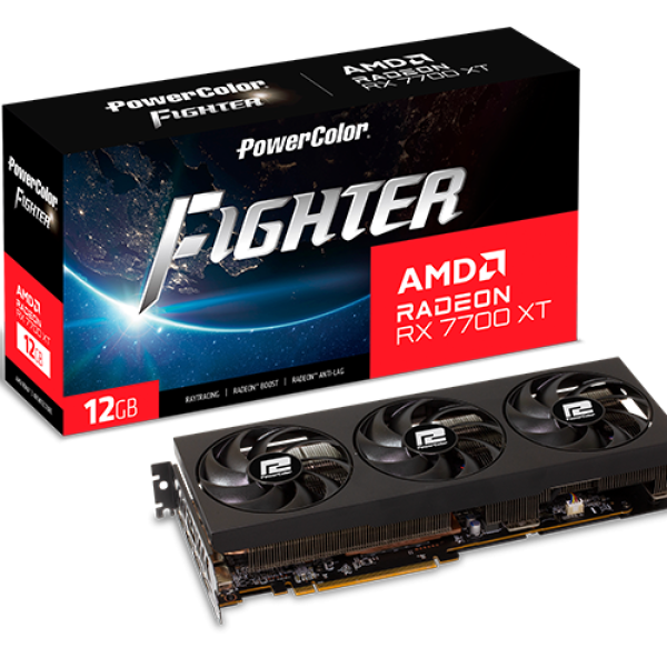 Видео карта POWERCOLOR RX 7700 XT Fighter 12GB GDDR6