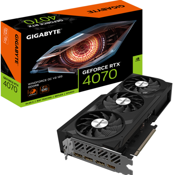 Видео карта GIGABYTE RTX 4070 WINDFORCE OC V2 12GB GDDR6X
