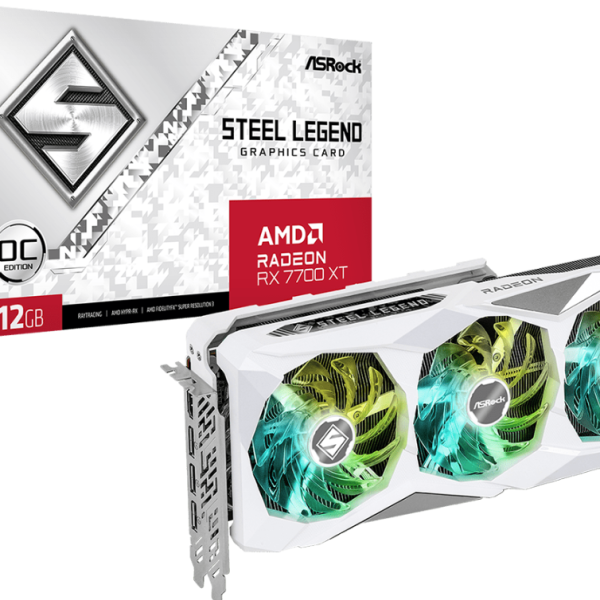 Видео карта ASRock RX 7700 XT Steel Legend 12GB GDDR6