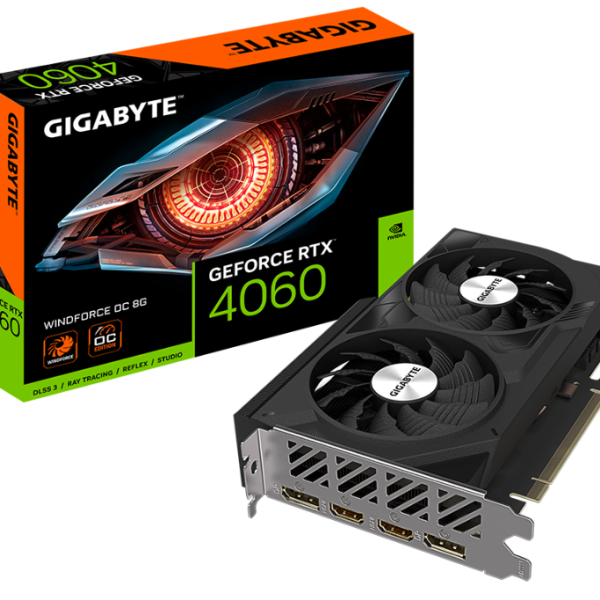 Видео карта GIGABYTE RTX 4060 WINDFORCE OC 8GB GDDR6