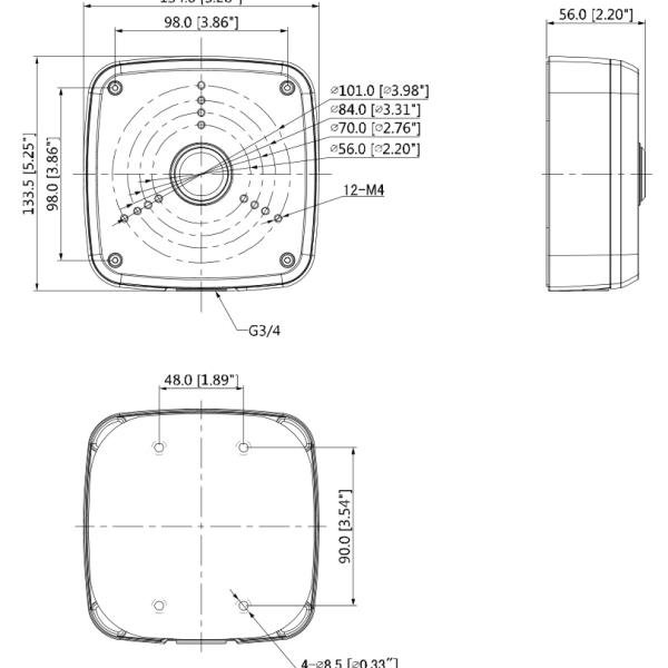 Монтажна основа за видеокамери Dahua PFA122-V2